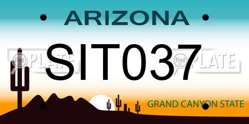 SIT037 Arizona License Plate