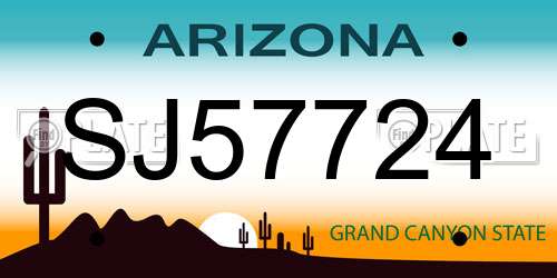 SJ57724 Arizona License Plate