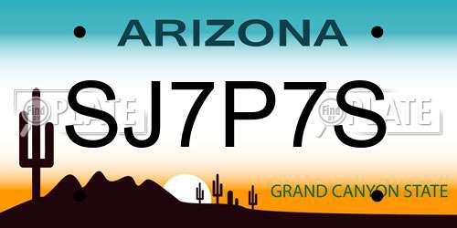 SJ7P7S Arizona License Plate