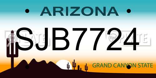 SJB7724 Arizona License Plate