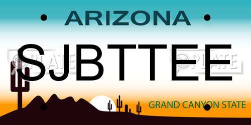 SJBTTEE Arizona License Plate