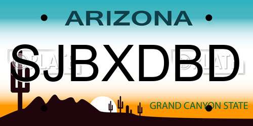 SJBXDBD Arizona License Plate