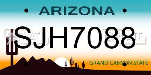 SJH7088 Arizona License Plate