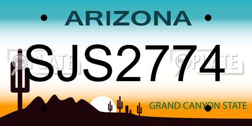 SJS2774 Arizona License Plate