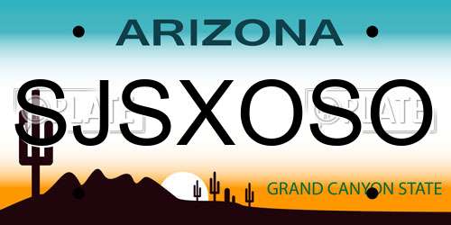 SJSXOSO Arizona License Plate