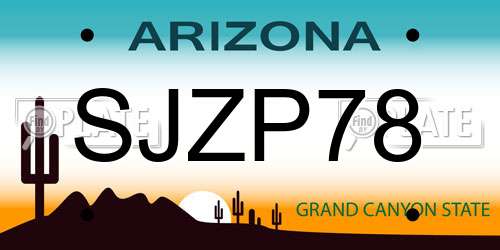 SJZP78 Arizona License Plate