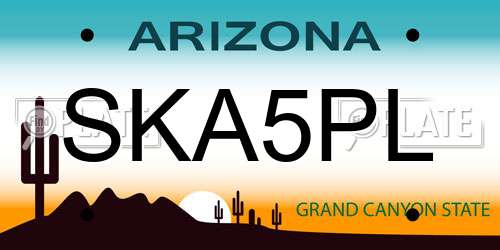 SKA5PL Arizona License Plate