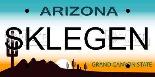 SKLEGEN Arizona License Plate