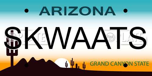 SKWAATS Arizona License Plate