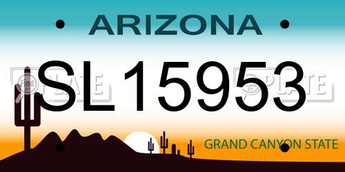 SL15953 Arizona License Plate