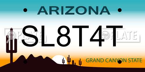 SL8T4T Arizona License Plate