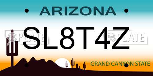 SL8T4Z Arizona License Plate