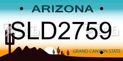 SLD2759 Arizona License Plate