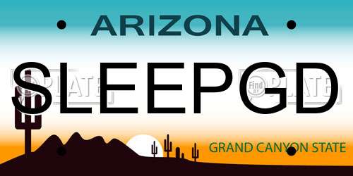 SLEEPGD Arizona License Plate