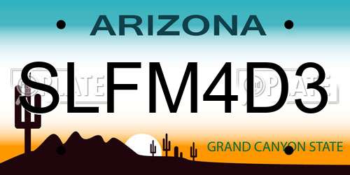 SLFM4D3 Arizona License Plate