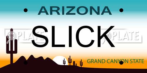 SLICK Arizona License Plate