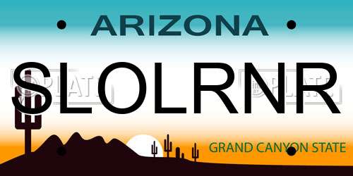 SLOLRNR Arizona License Plate