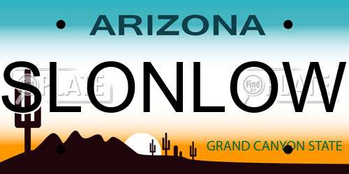 SLONLOW Arizona License Plate