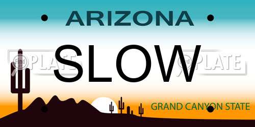 SLOW Arizona License Plate