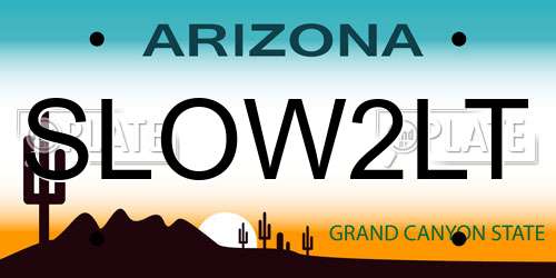 SLOW2LT Arizona License Plate