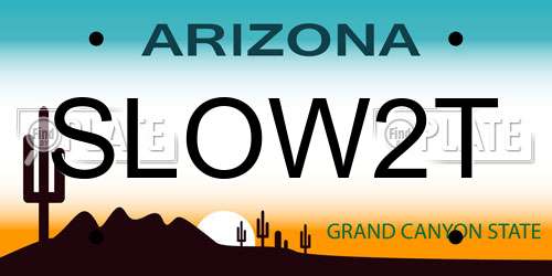 SLOW2T Arizona License Plate