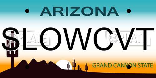 SLOWCVT Arizona License Plate