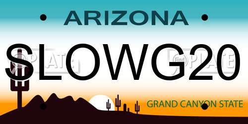 SLOWG20 Arizona License Plate