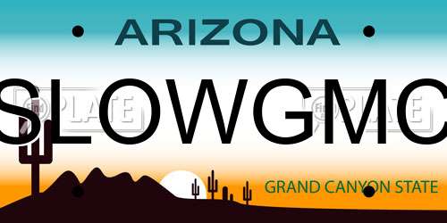SLOWGMC Arizona License Plate