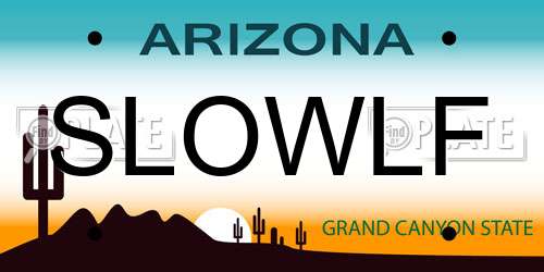 SLOWLF Arizona License Plate
