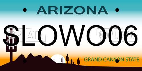 SLOWO06 Arizona License Plate
