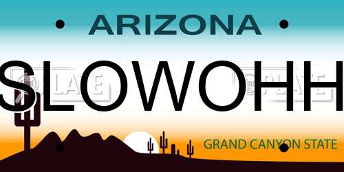 SLOWOHH Arizona License Plate