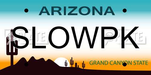 SLOWPK Arizona License Plate