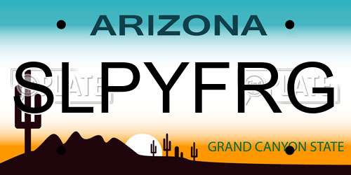 SLPYFRG Arizona License Plate