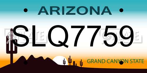 SLQ7759 Arizona License Plate