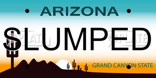 SLUMPED Arizona License Plate
