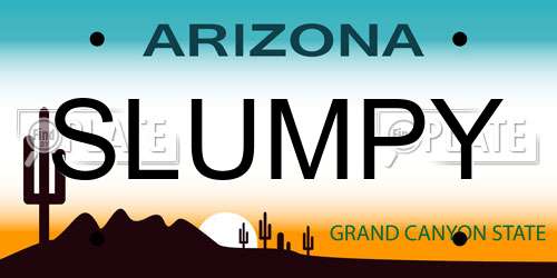 SLUMPY Arizona License Plate