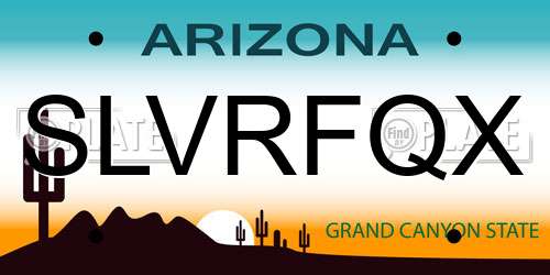 SLVRFQX Arizona License Plate