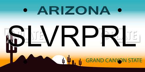 SLVRPRL Arizona License Plate