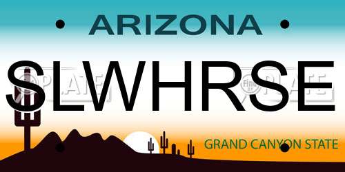 SLWHRSE Arizona License Plate
