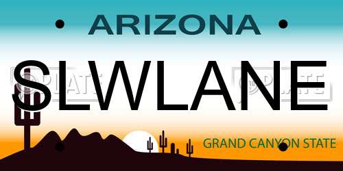 SLWLANE Arizona License Plate