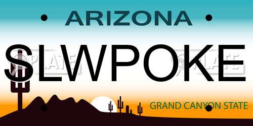 SLWPOKE Arizona License Plate