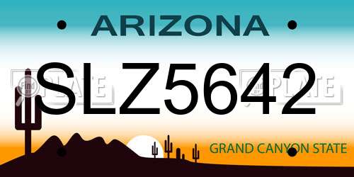 SLZ5642 Arizona License Plate