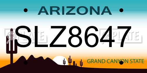 SLZ8647 Arizona License Plate