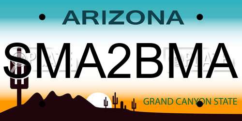 SMA2BMA Arizona License Plate