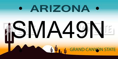 SMA49N Arizona License Plate