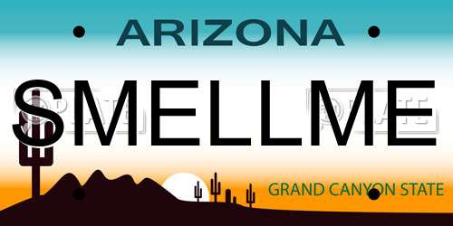 SMELLME Arizona License Plate