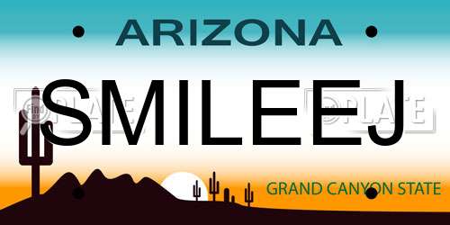 SMILEEJ Arizona License Plate