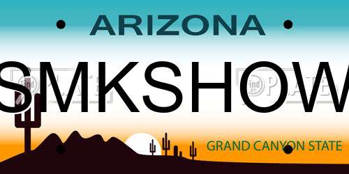 SMKSHOW Arizona License Plate