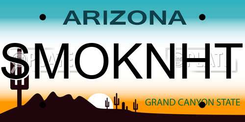 SMOKNHT Arizona License Plate