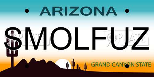 SMOLFUZ Arizona License Plate